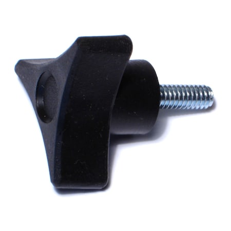 Midwest Fastener 1/4"-20 x 1-3/4" Black Plastic Coarse Thread 3-Prong Knobs 4PK 78102